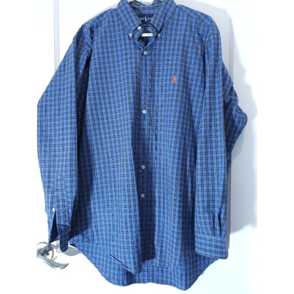 Ralph Lauren Other - Ralph Lauren Men's Classic Fit Blue Plaid Button-Up Shirt Size Medium